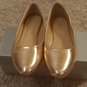 Freestyle Metallic Gold Ballet Flats